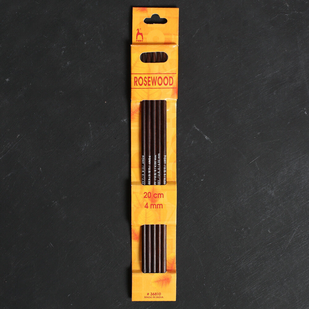 Pony Rosewood 5'li 4 mm 20 cm Gül Ağacı Çorap Şişi - 36810